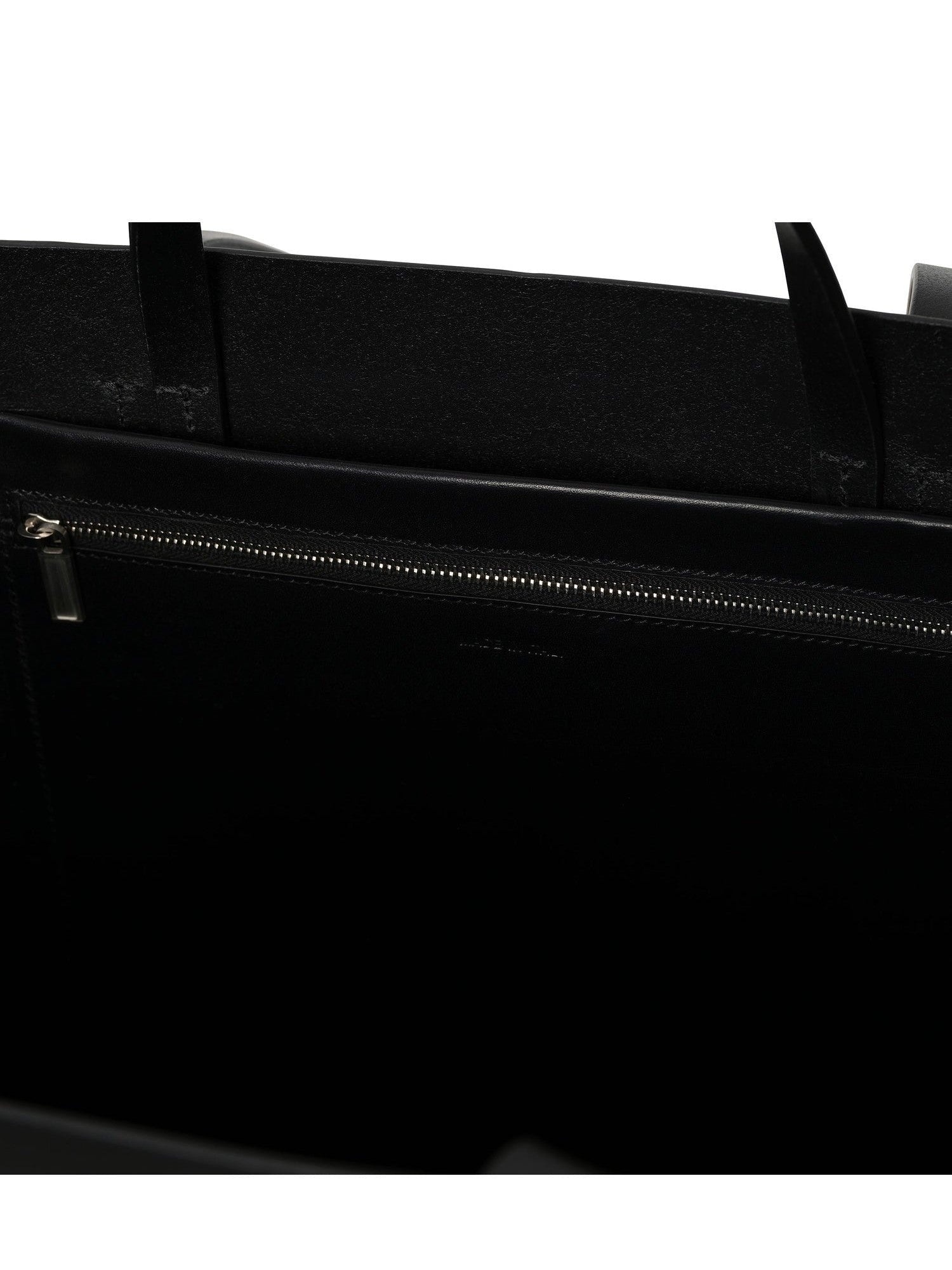 Leather Shopper Bag in Black - 3