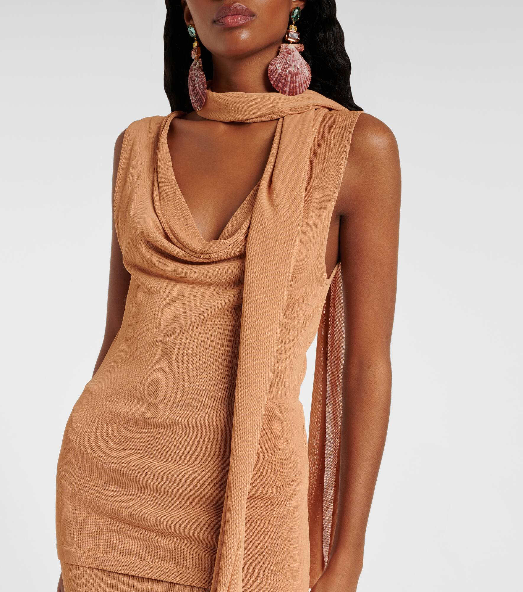 Draped scarf-detail top - 4
