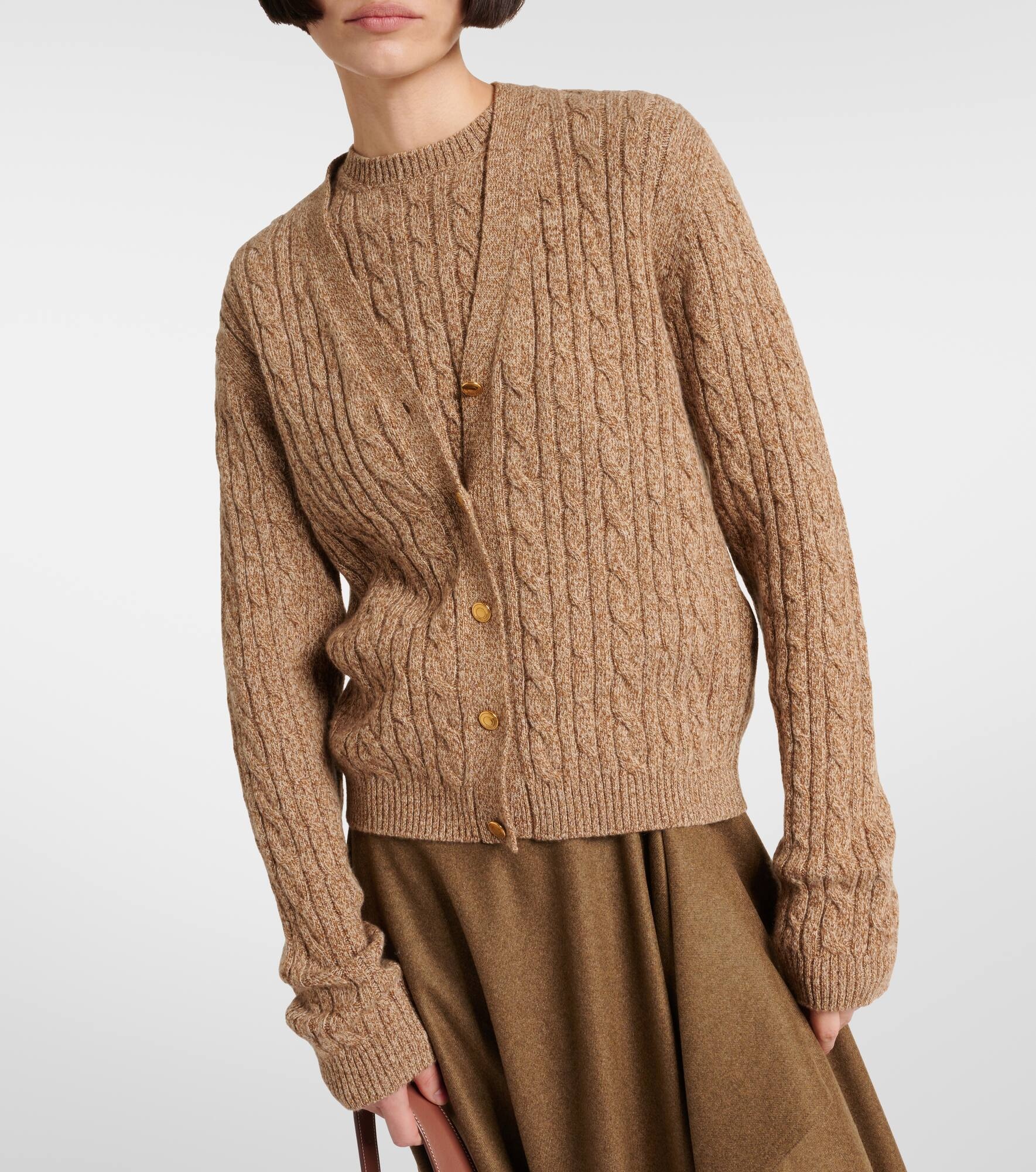 Cable-knit cashmere cardigan - 4