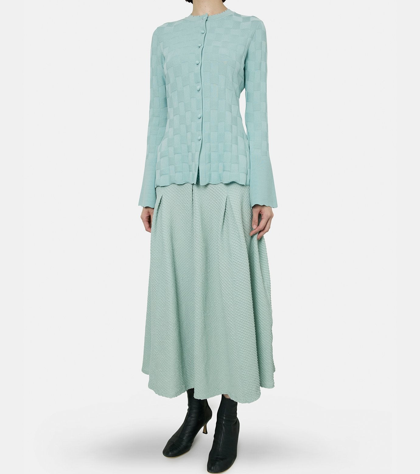 Basket Weave Knit Cardigan - 4