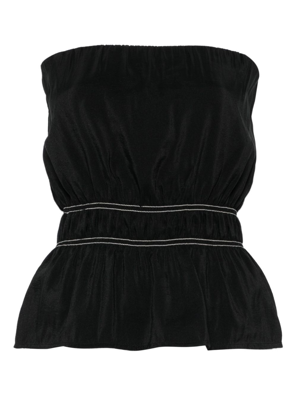 smocked-detail bandeau top - 1