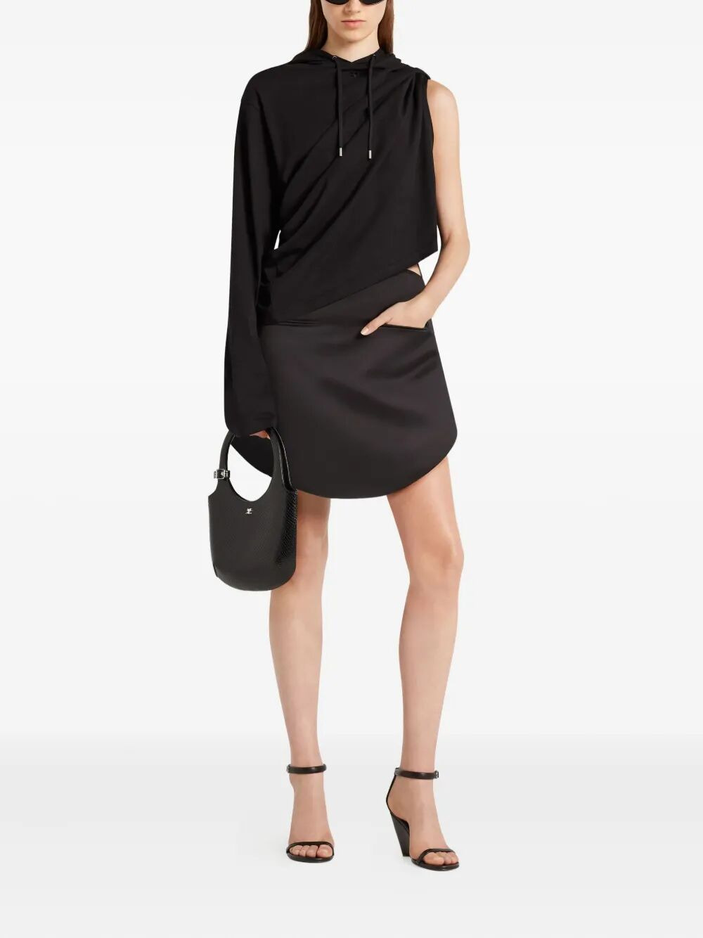 Courreges Women "Off Shoulder" Hooded T-Shirt - 3