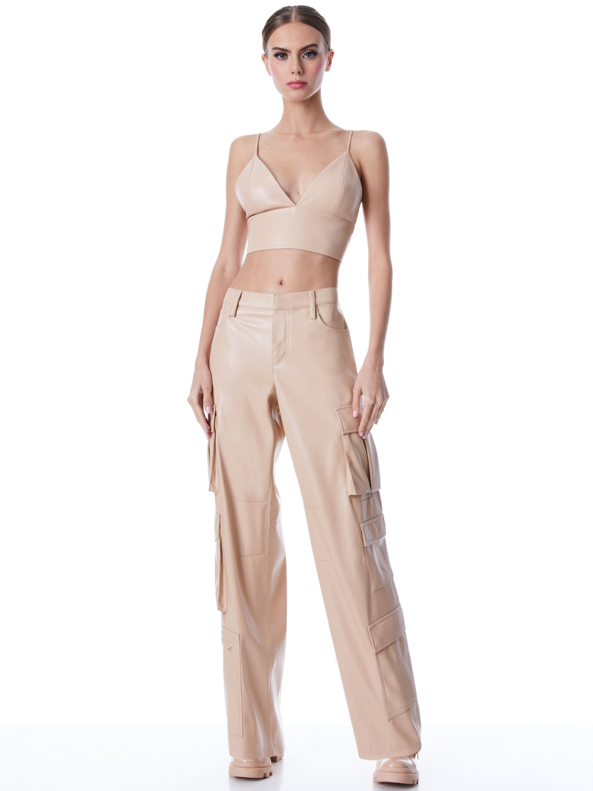 LUIS VEGAN LEATHER CARGO PANT - 4