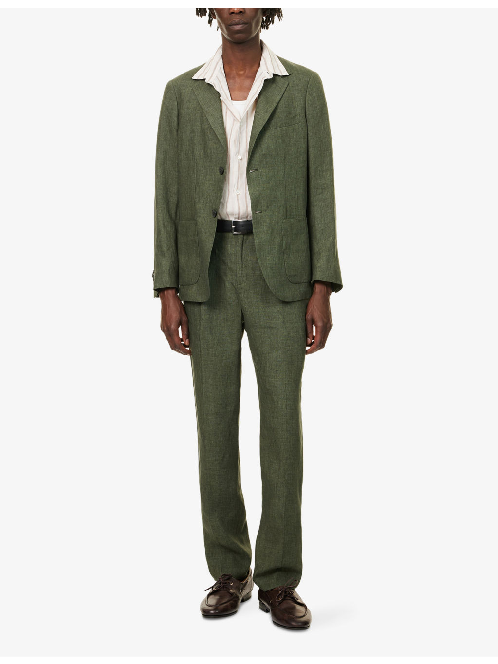 Pleated Tailored Linen Trousers - 2