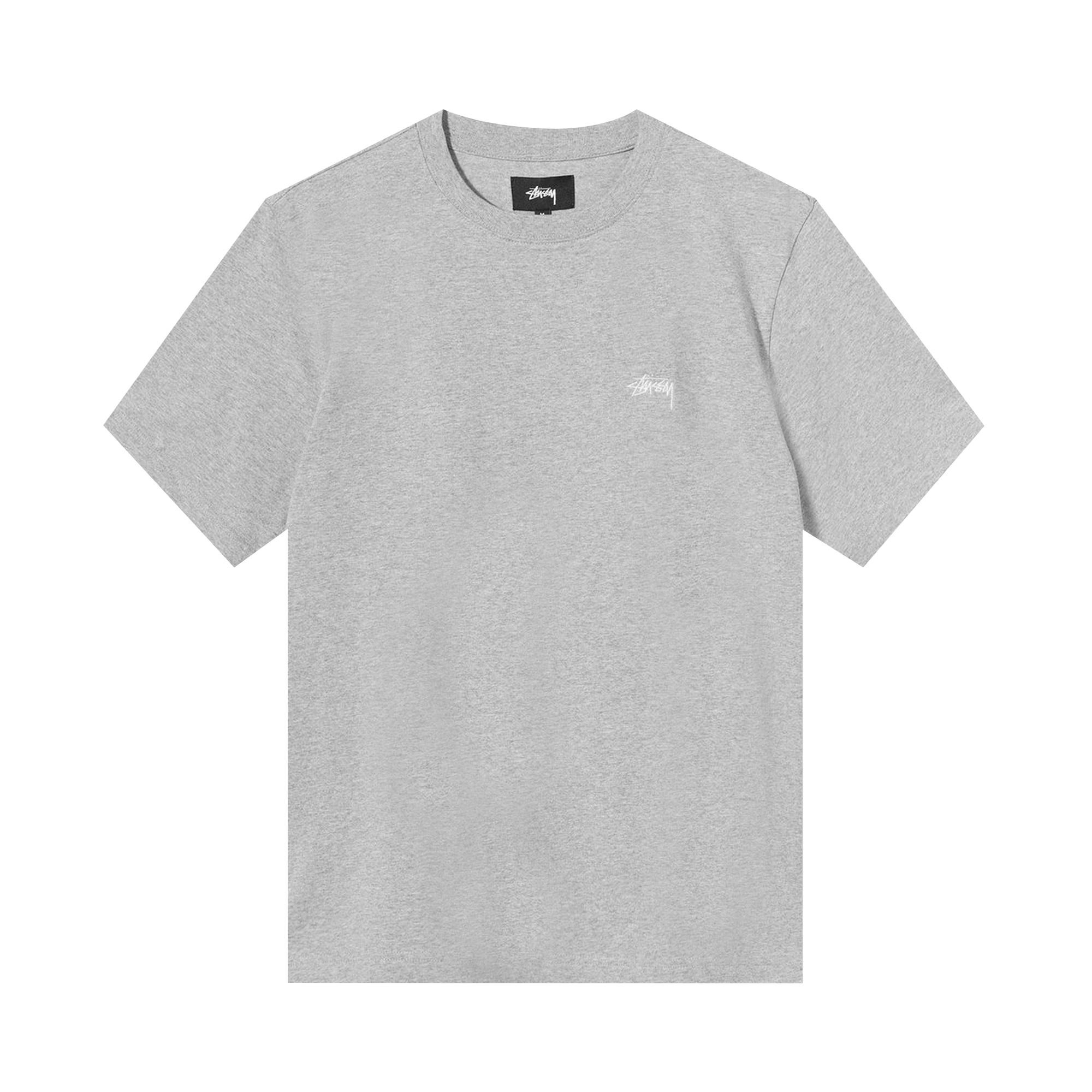 Stussy Stock Logo Tee 'Grey Heather' - 1