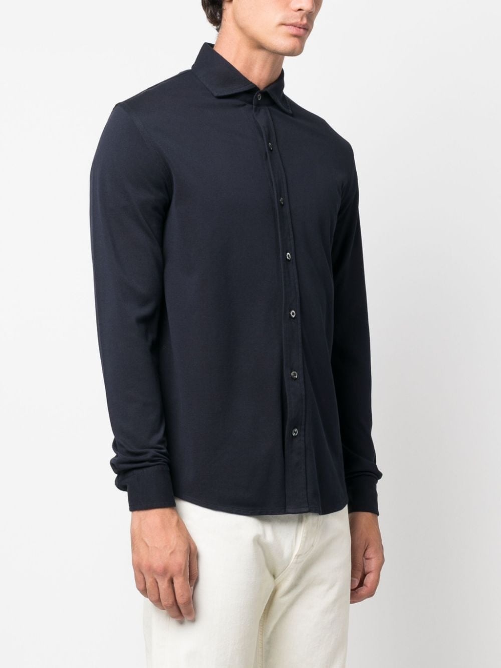 cutaway collar cotton shirt - 3