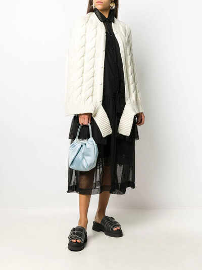 Simone Rocha cable knit cardigan shawl outlook