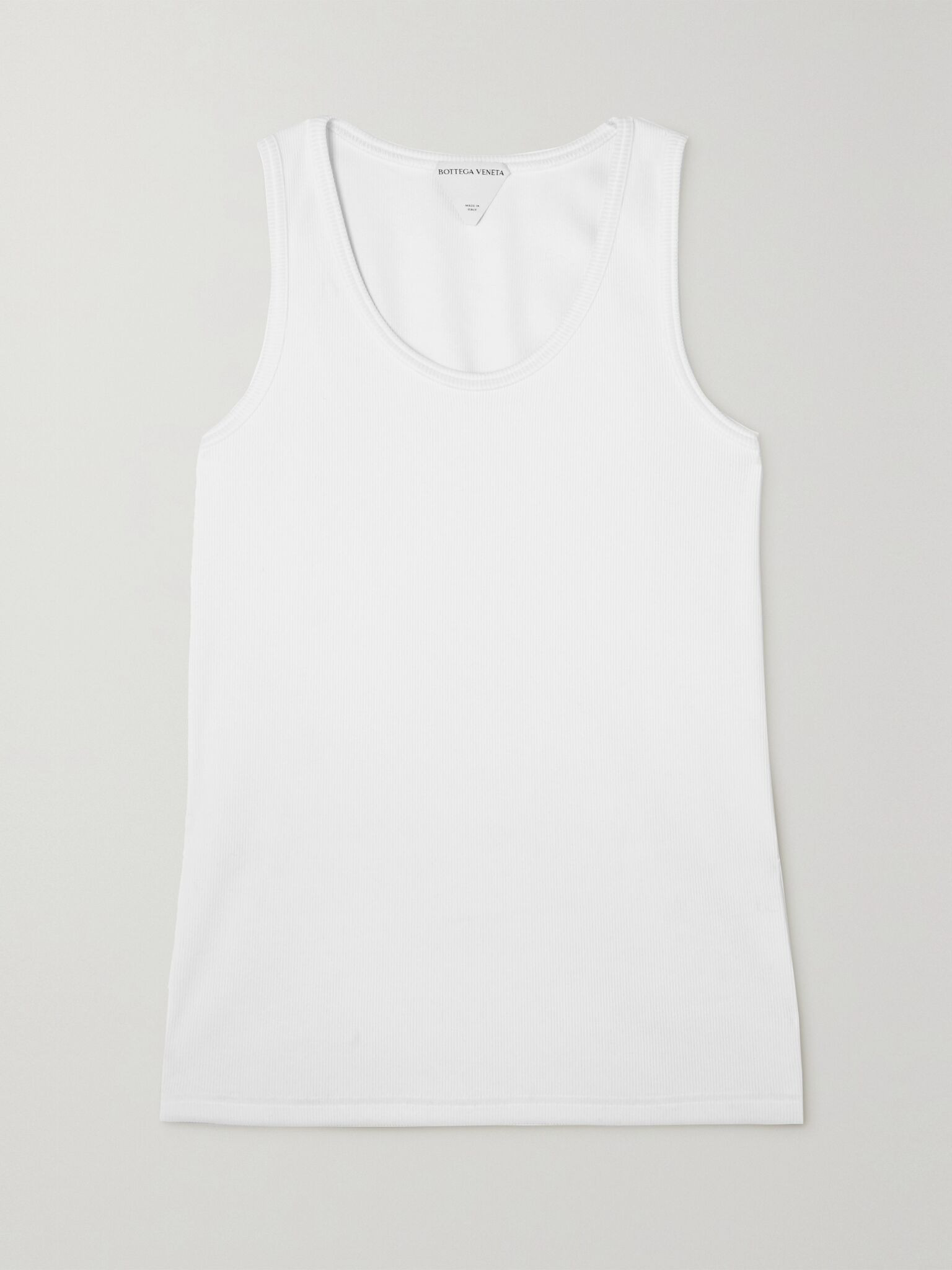 Ribbed stretch-cotton jersey tank White - 1