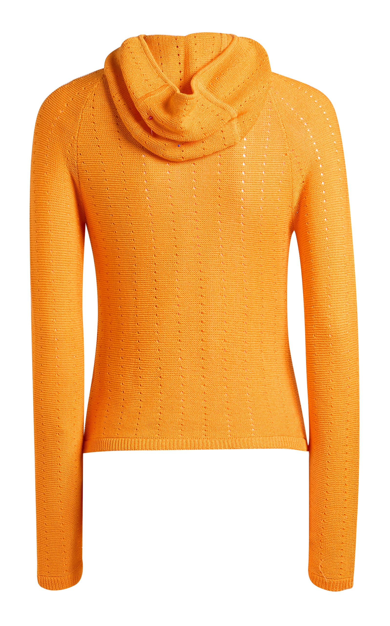 Zipped Knit Cotton-Blend Sweater orange - 3
