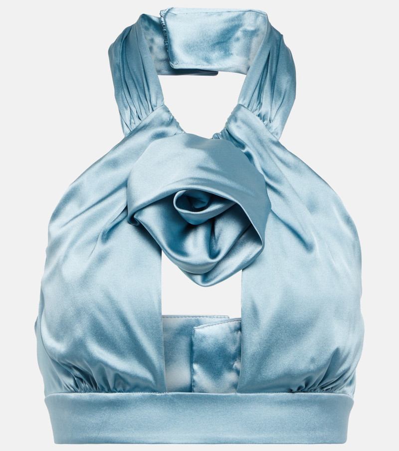 Ruched satin crop top - 1