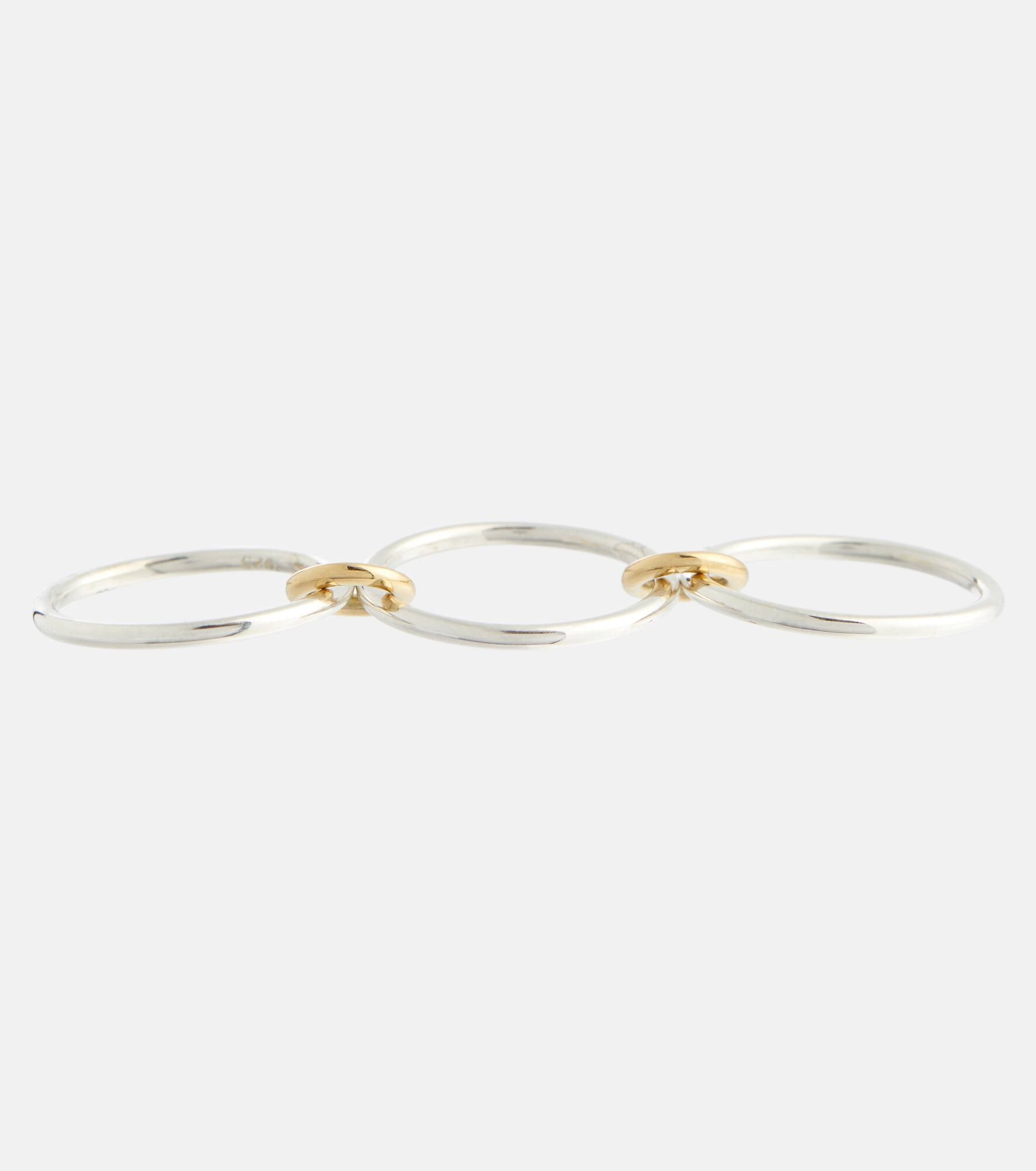 Solarium SG 18kt gold and sterling silver linked rings - 2