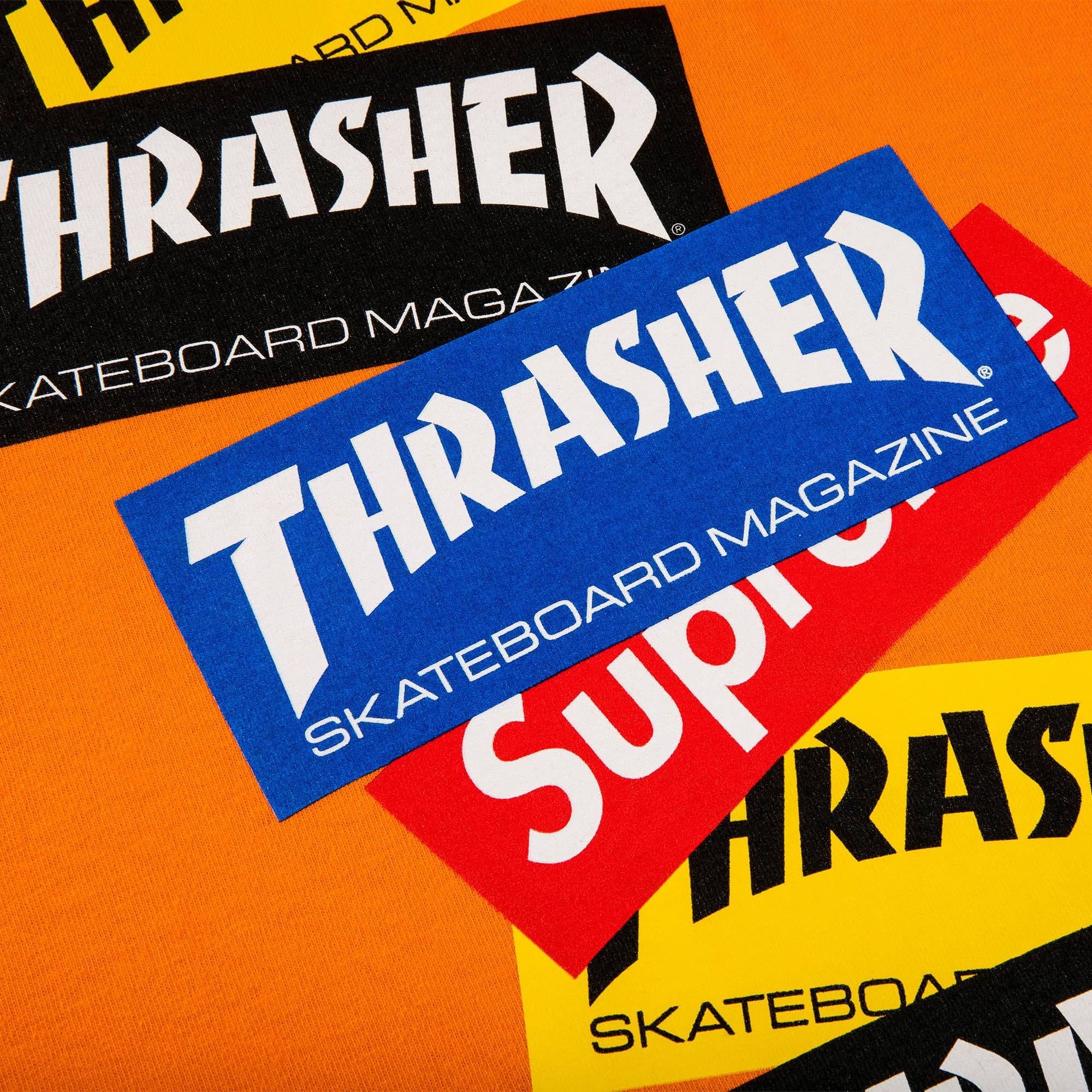 Supreme x Thrasher Multi Logo Long-Sleeve Tee 'Orange' - 2