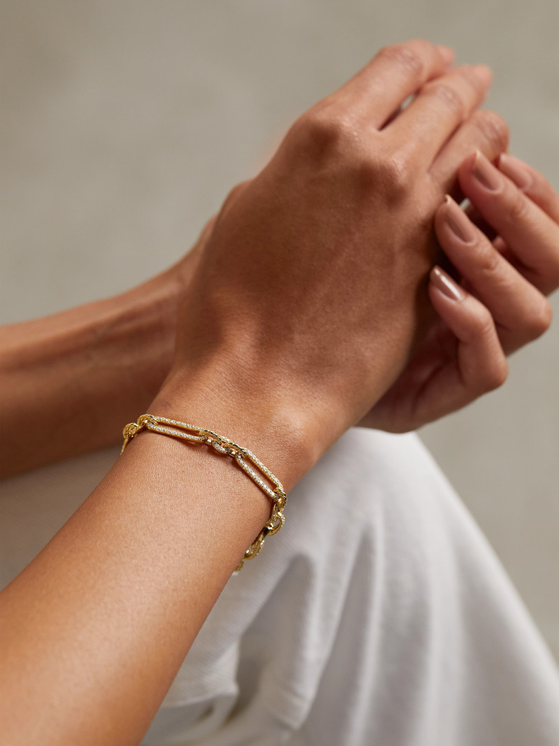 DAVID YURMAN Lexington 18-karat Gold Diamond Bracelet outlook