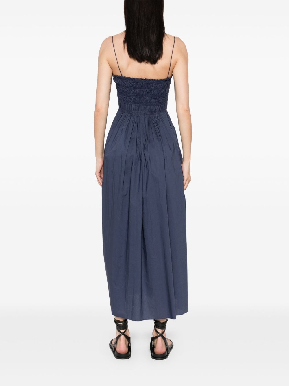 shirred-bodice midi dress - 4