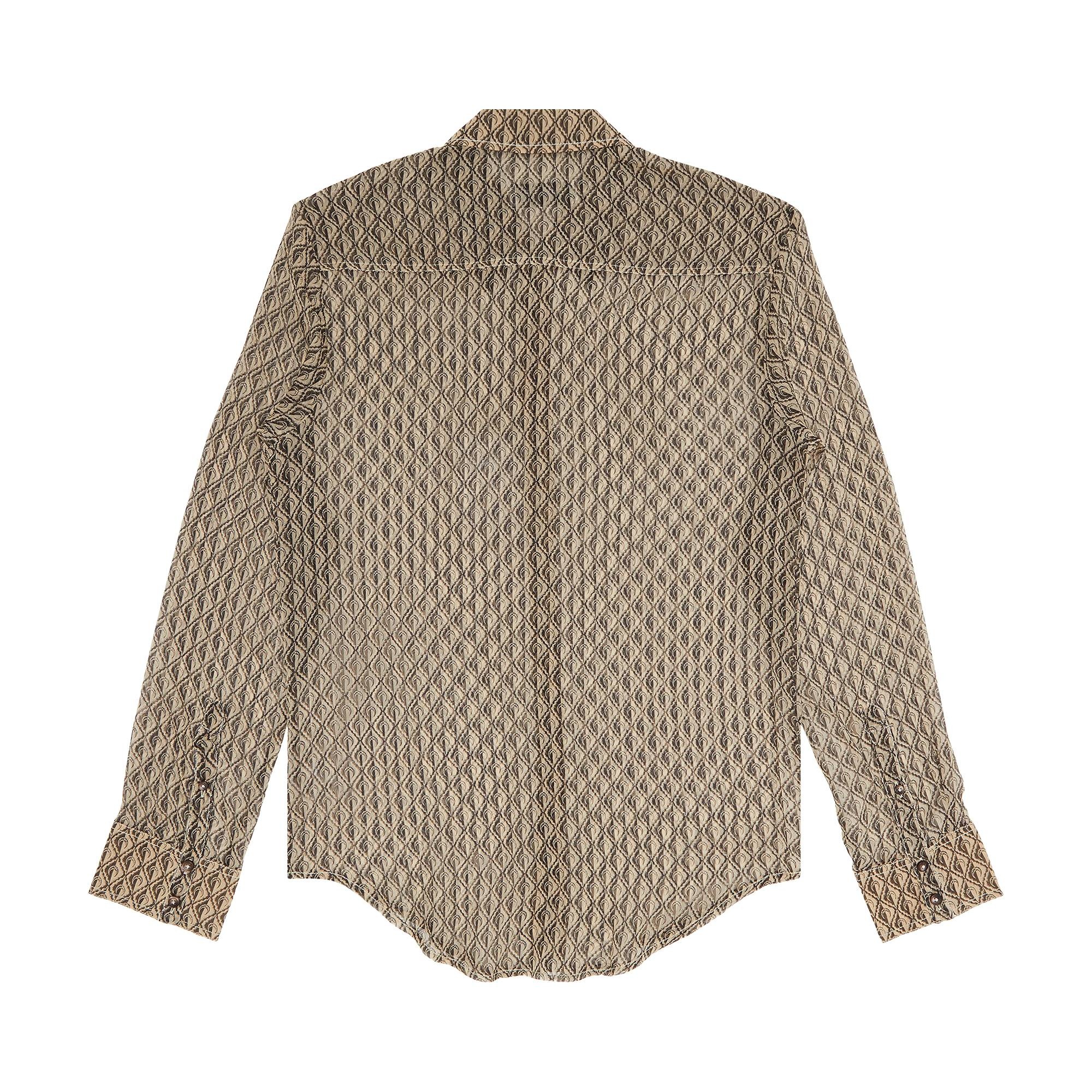 Marine Serre Moon Diamant Silk Crepon Button Up Shirt 'Blue' - 2