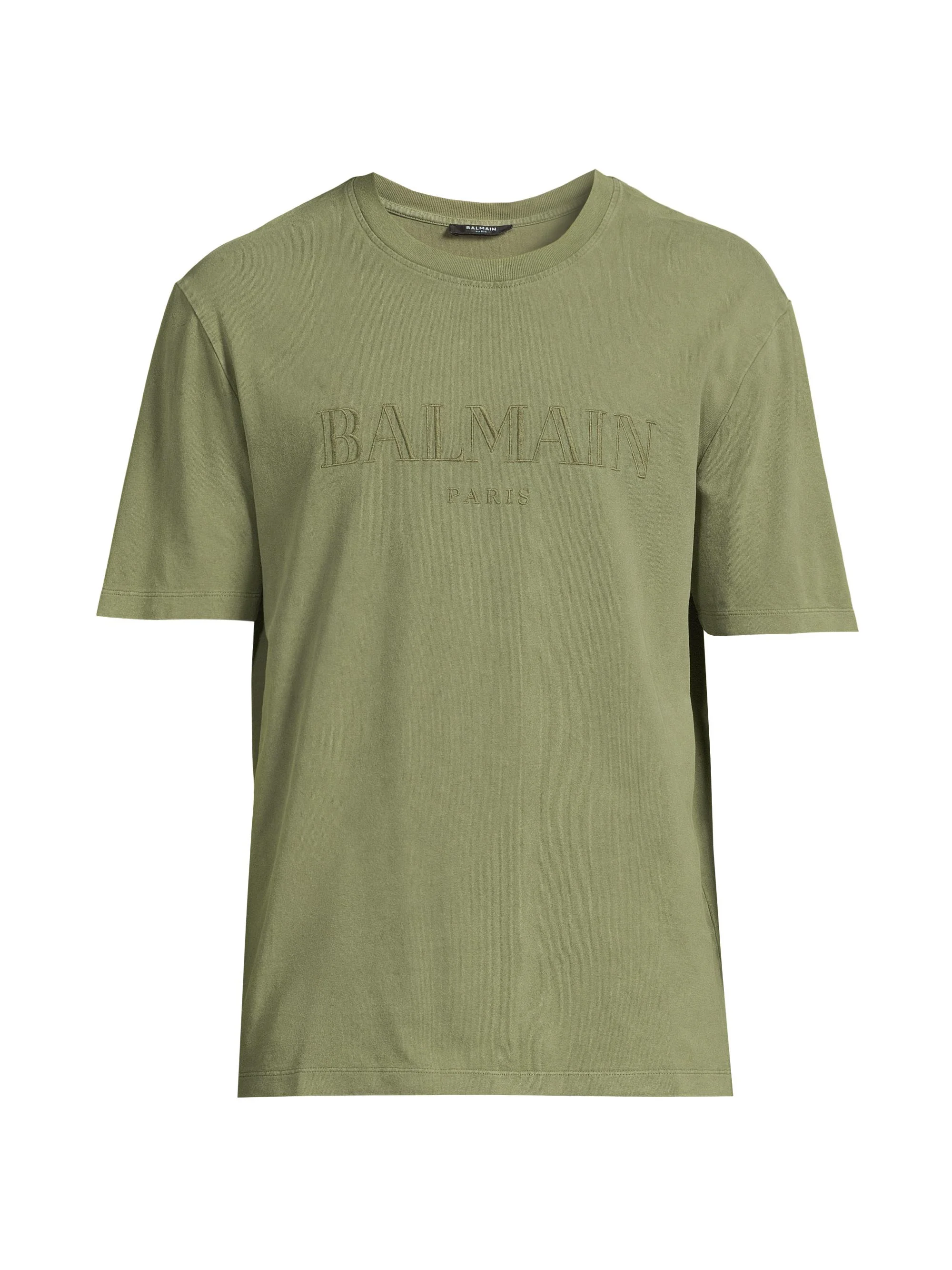 Men's Logo-Embroidered Cotton T-Shirt - Kaki - 1