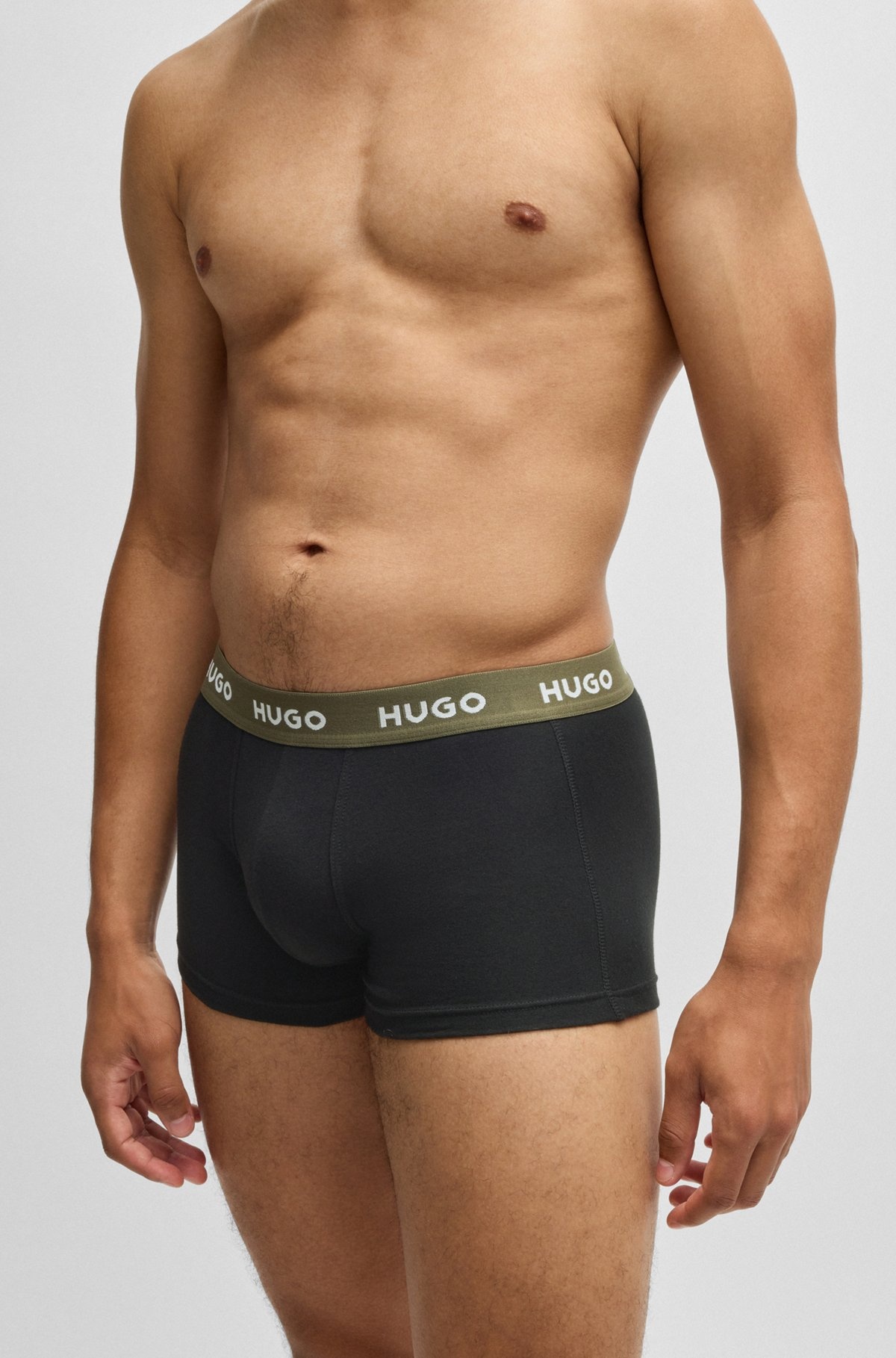 THREE-PACK OF STRETCH-COTTON TRUNKS WITH LOGO WAISTBANDS - 4