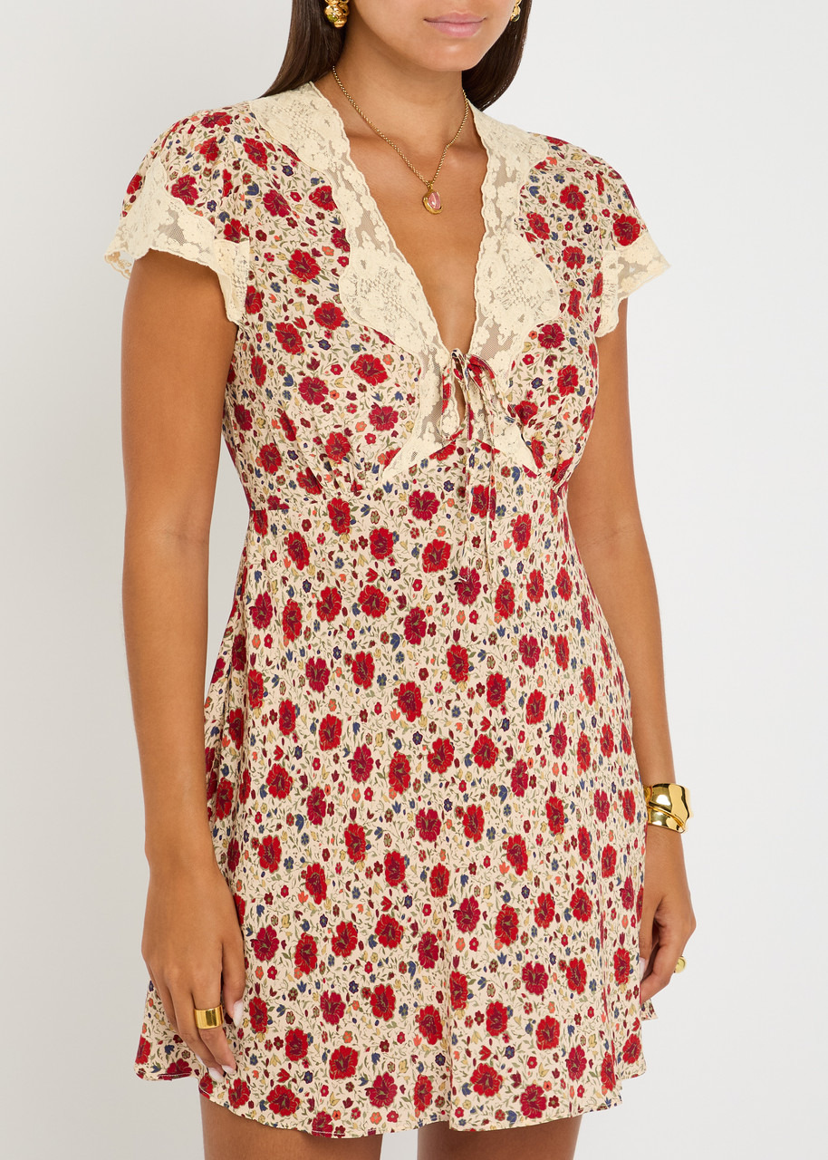 Rixo Lacie Floral-print Crepe de Chine Mini Dress - 2
