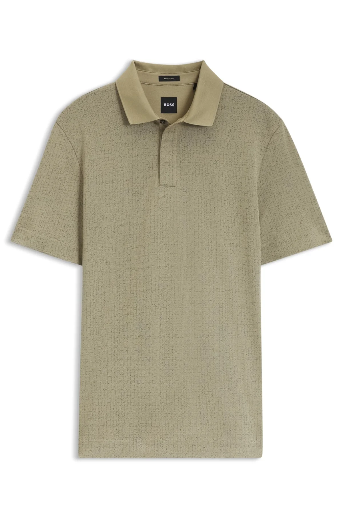 COTTON POLO SHIRT WITH TWO-TONE JACQUARD - 1