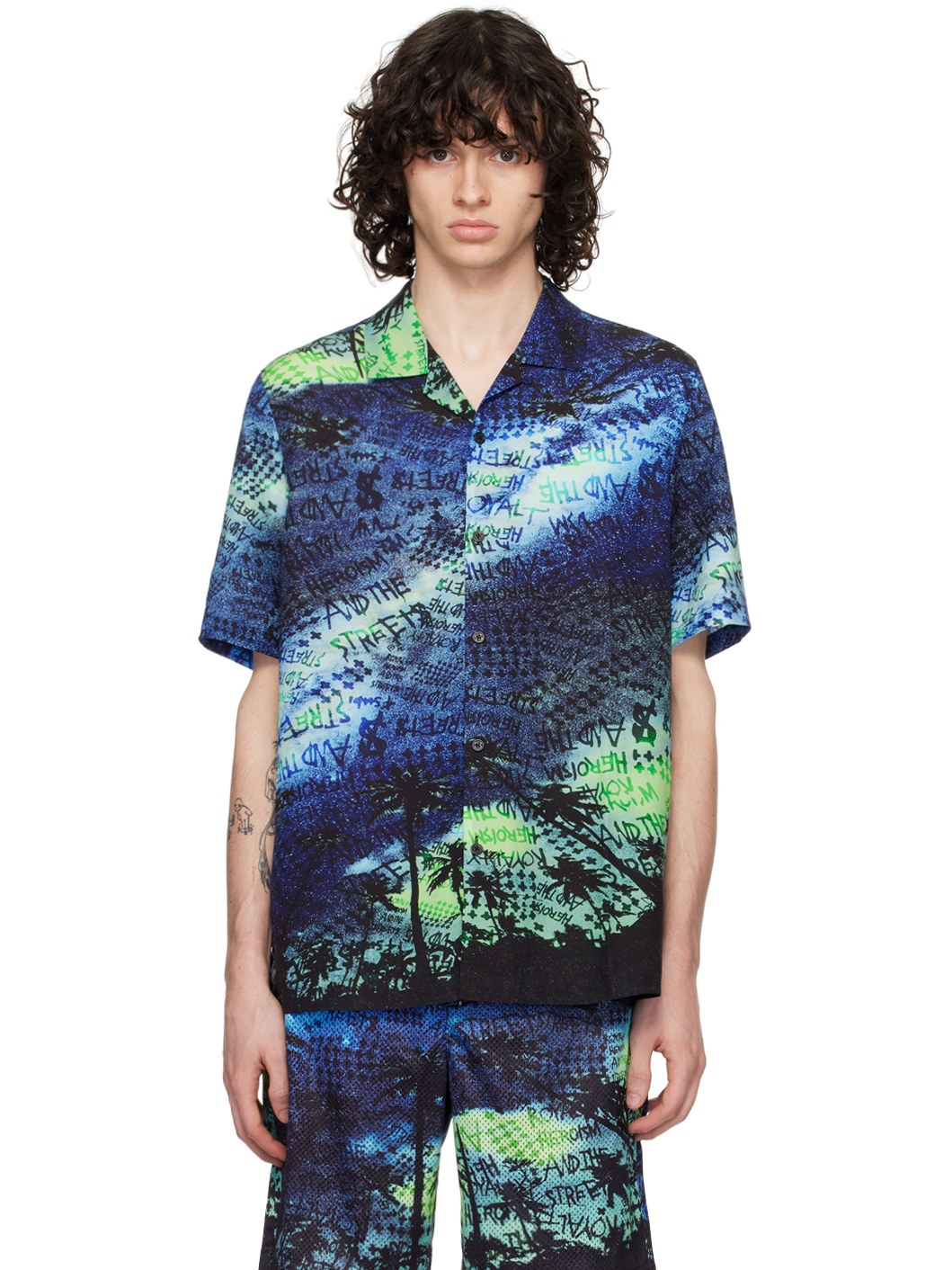 Blue Space Palm Shirt - 1
