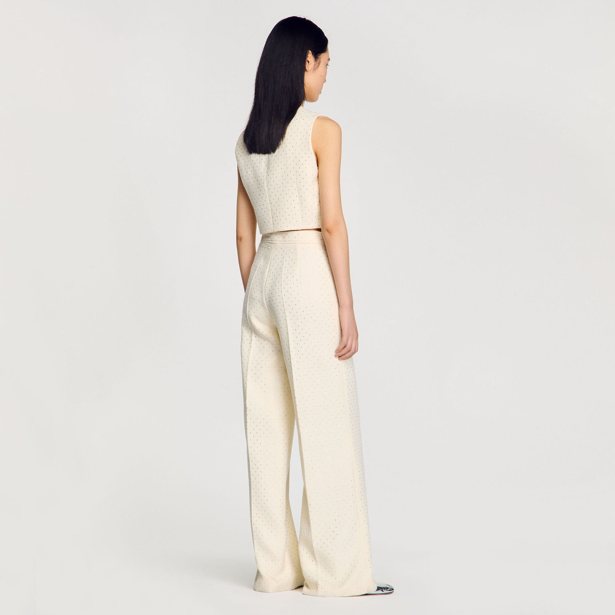 TWEED RHINESTONE-COVERED TROUSERS - 5