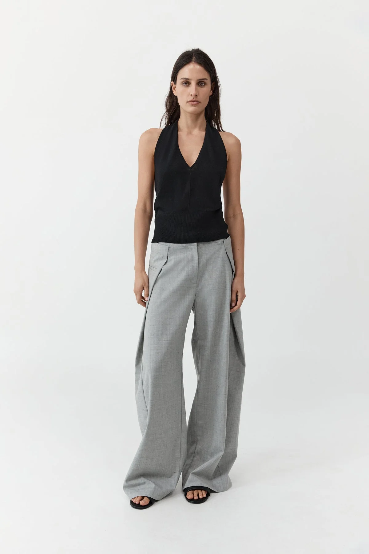 Tailored Fold Pants - Concrete - 1