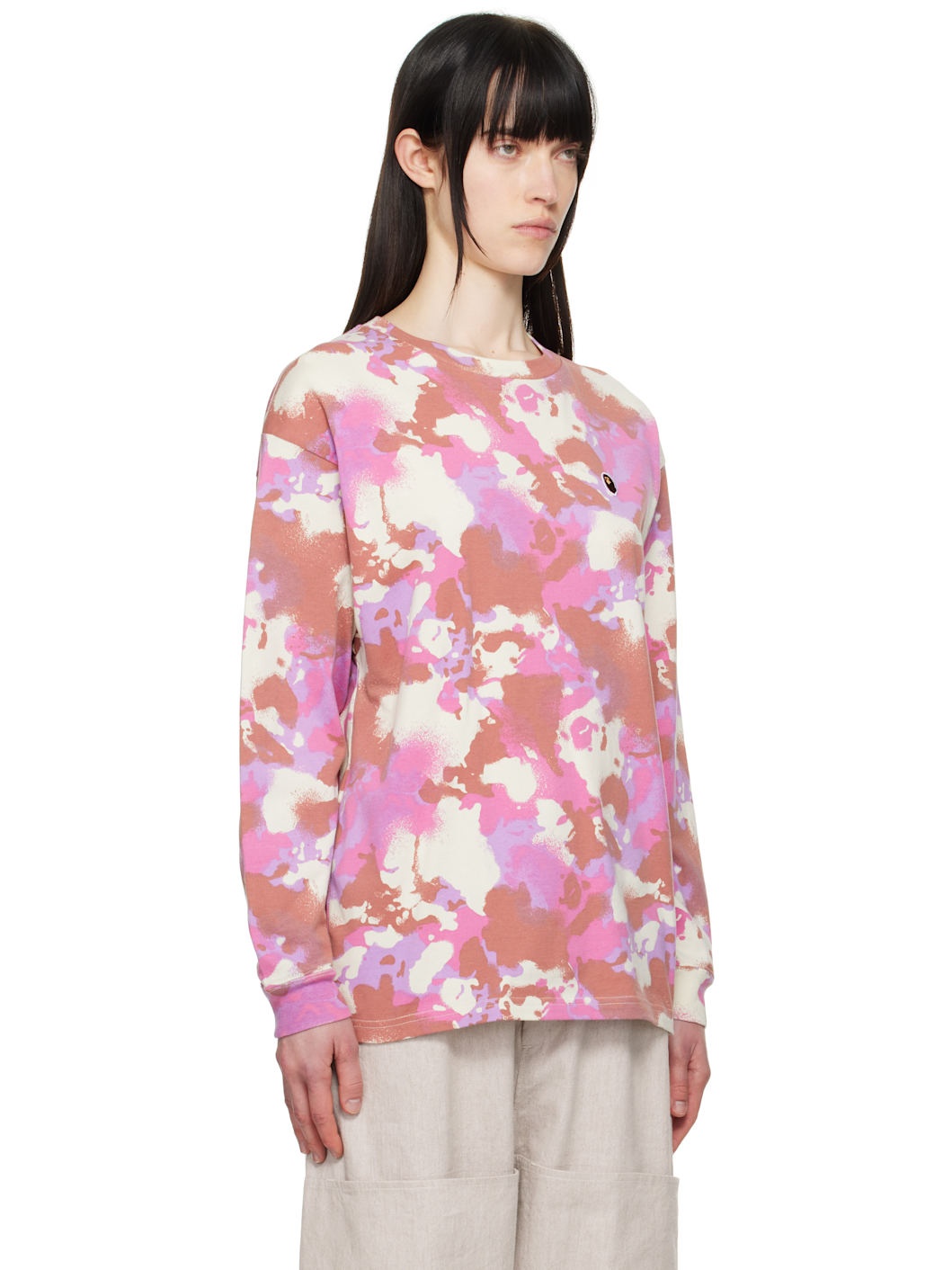 Pink Map Camo Long Sleeve T-shirt - 2