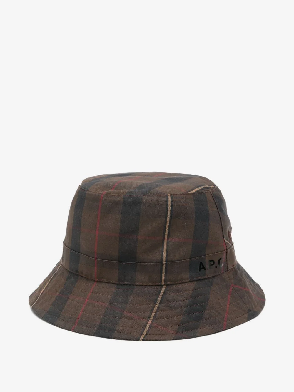 plaid-pattern bucket hat - 1