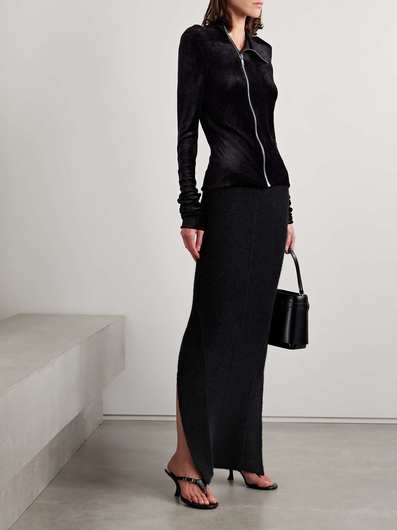 Rick Owens Pillar ribbed-knit maxi skirt outlook