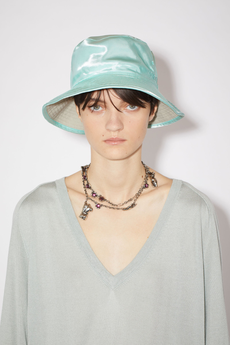Acne Studios Reversible satin bucket hat - Aquamarine outlook