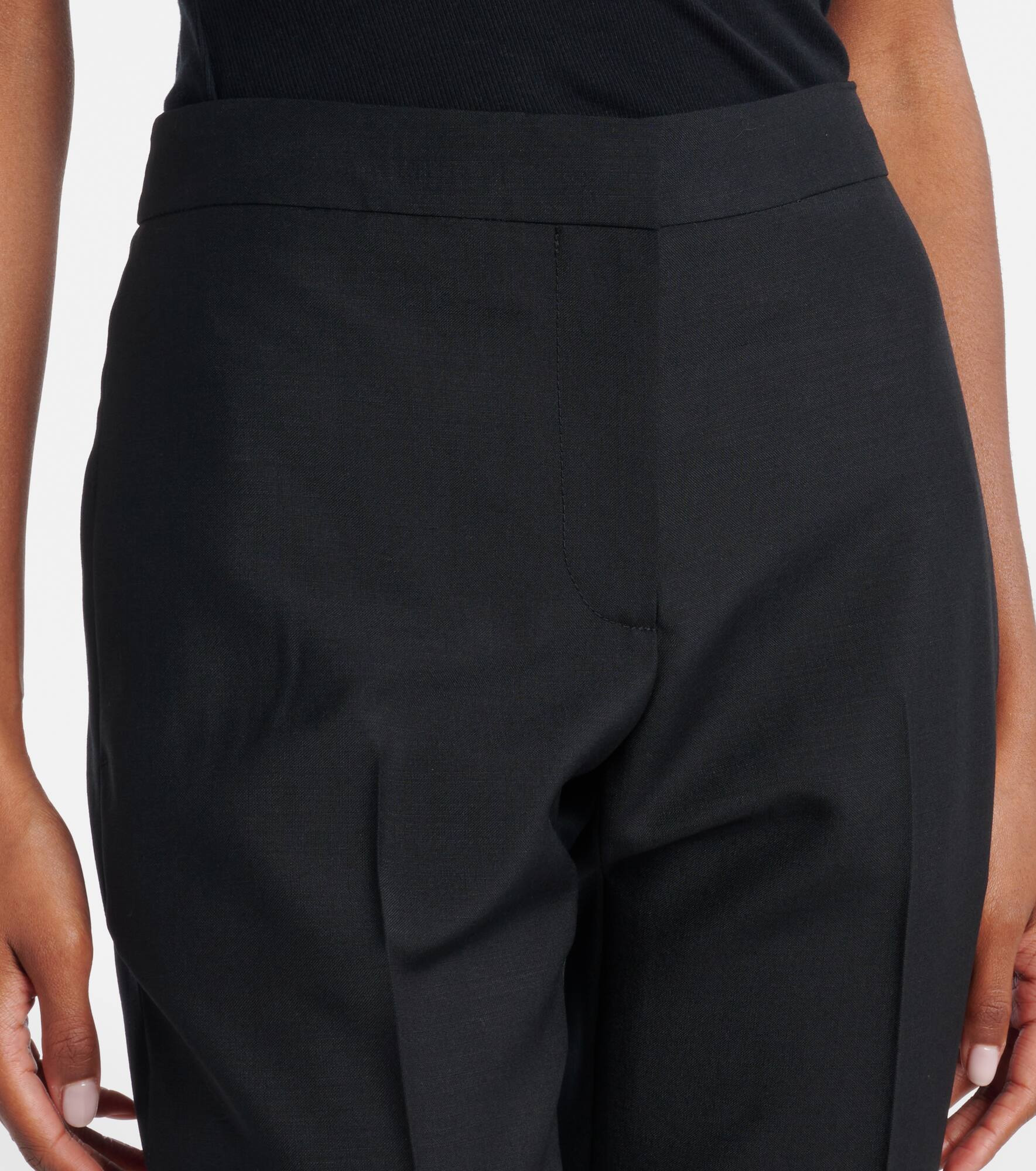 Wool and mohair cropped straight pants - 4