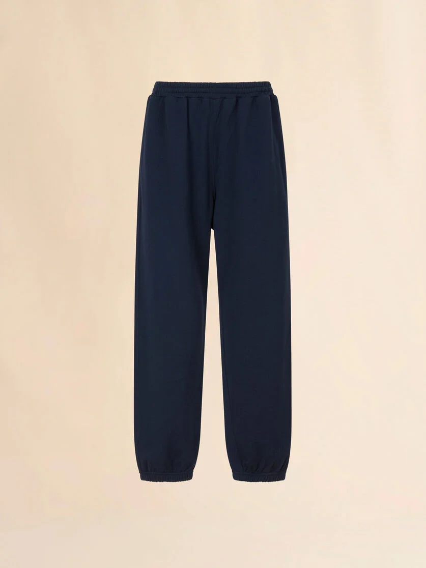 DEEP BLUE COTTON SWEATPANTS WITH MARNI FRAME LOGO - 1