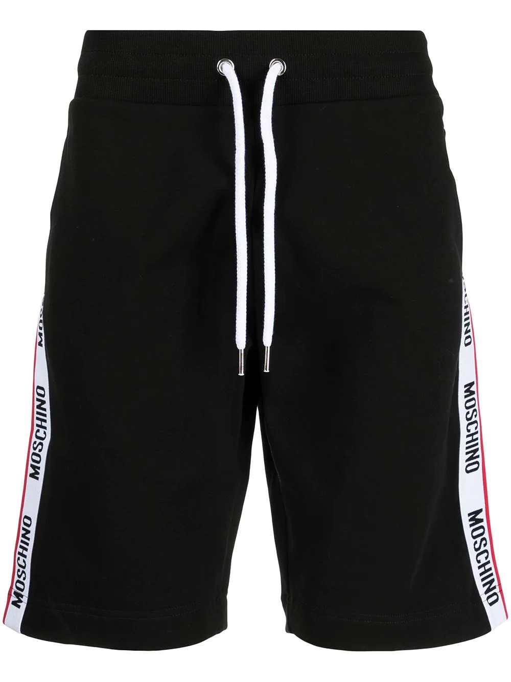 logo-tape cotton track shorts - 1