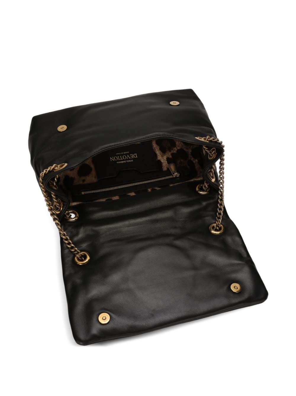 logo-plaque padded leather bag - 4