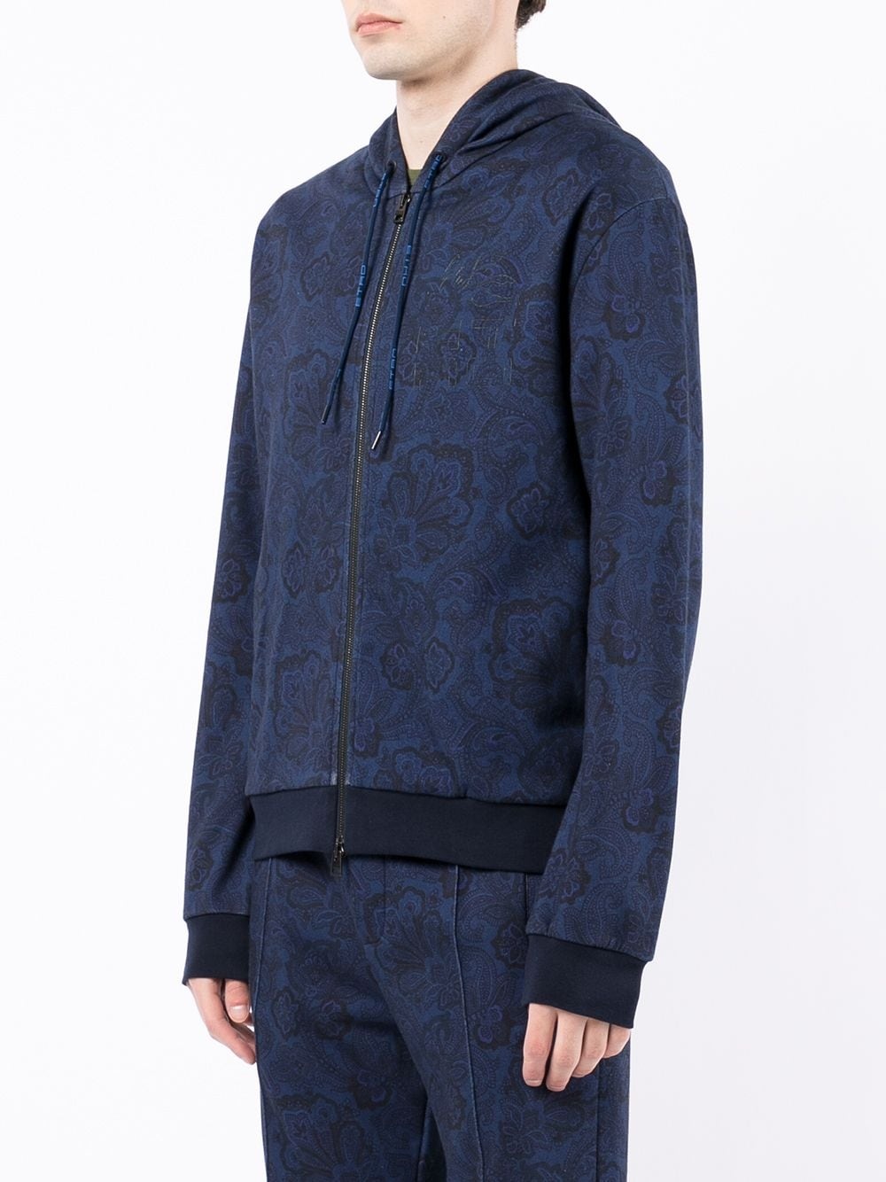 paisley-print zip-front hoodie - 3