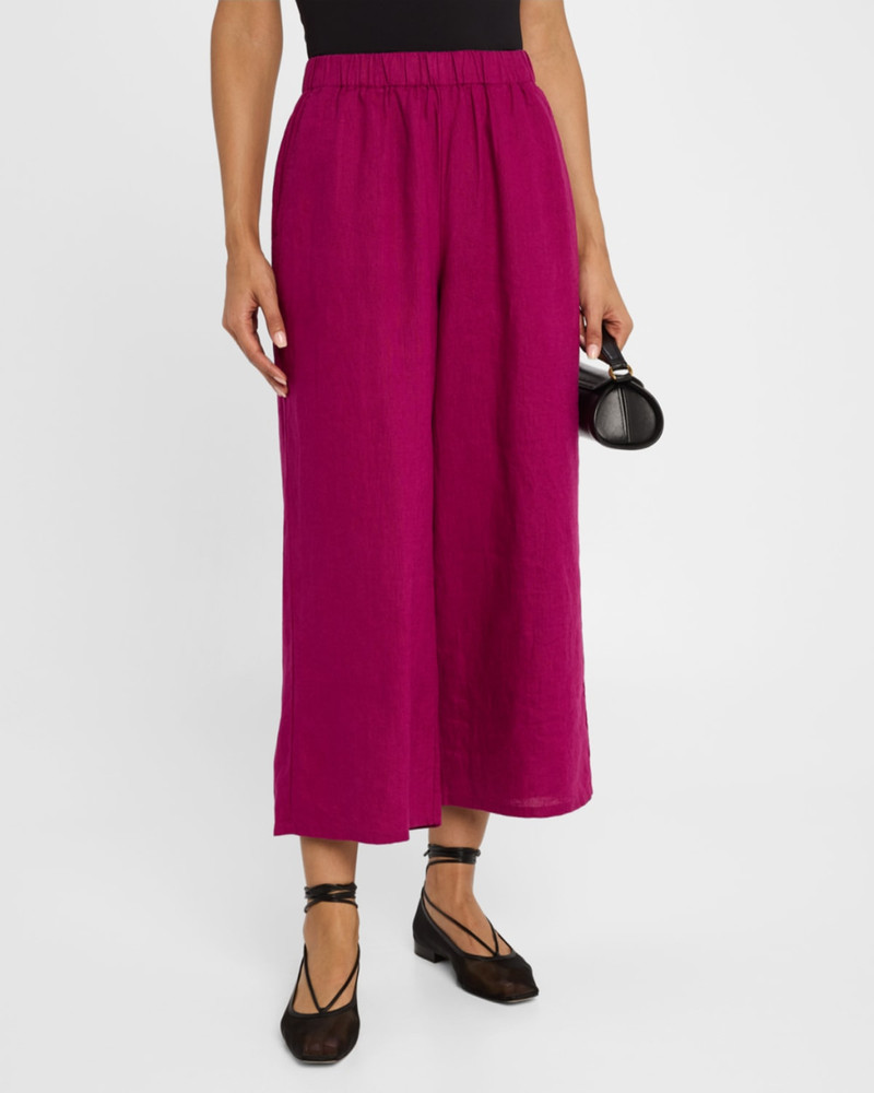 Cropped Wide-Leg Organic Linen Pants 4