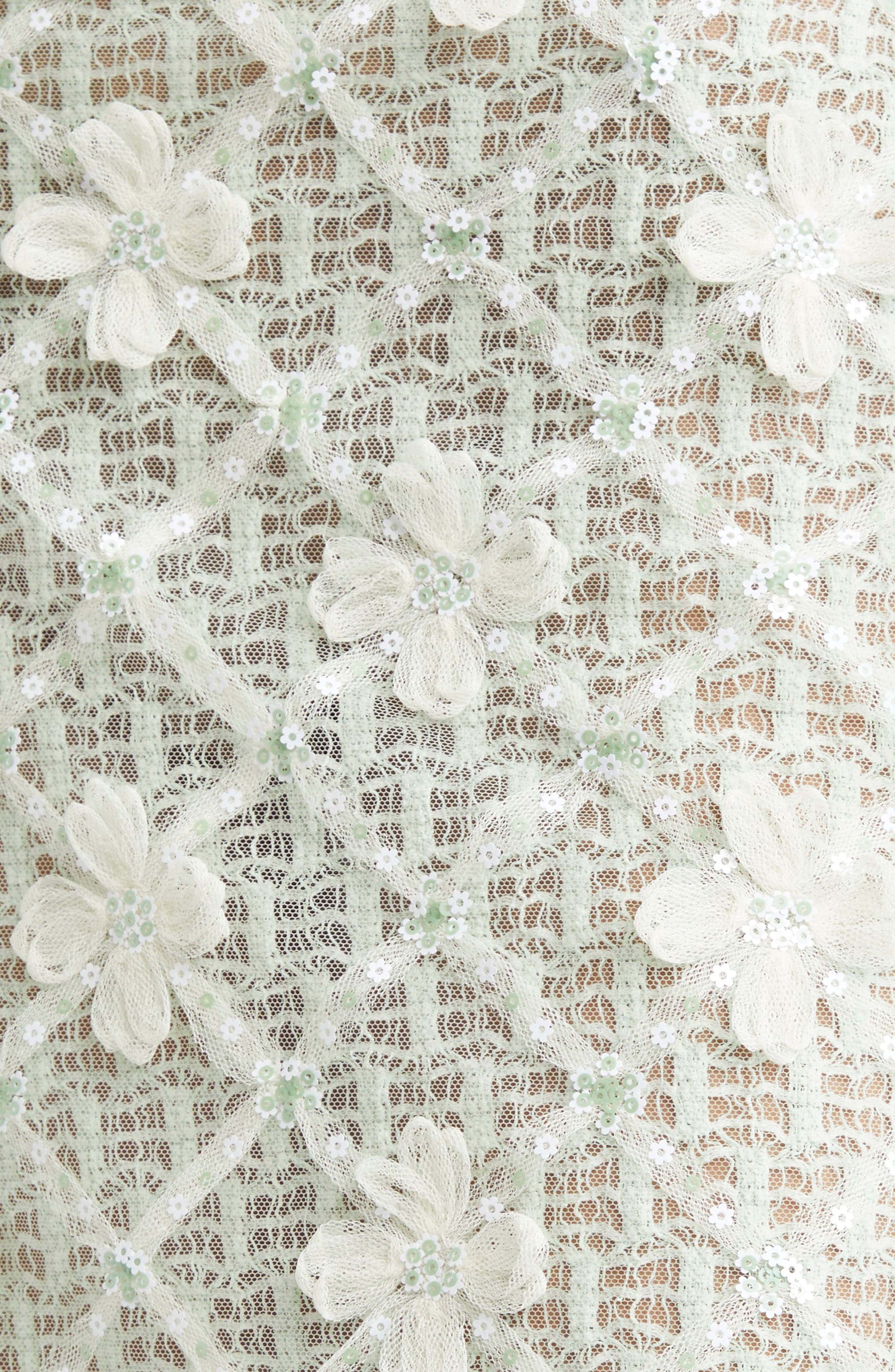 Siedrés Lunies Floral Appliqué Sheer Lace Midi Skirt in Green Multi at Nordstrom - 7