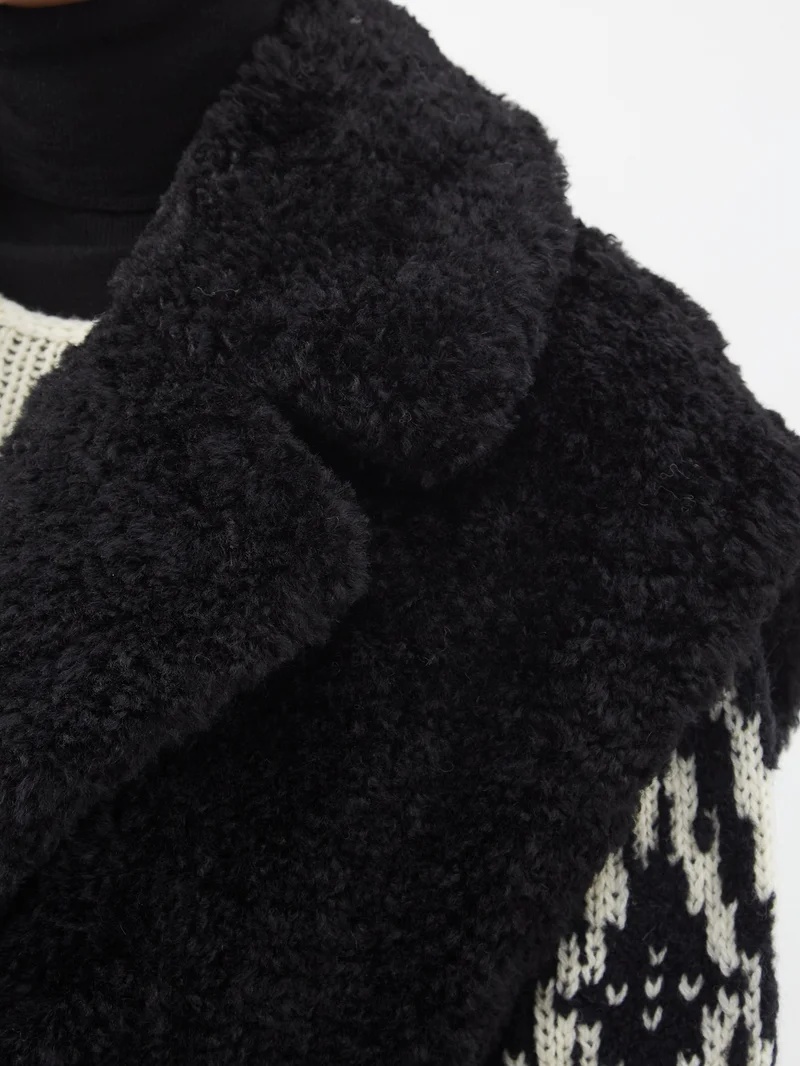 Faux shearling gilet - 4