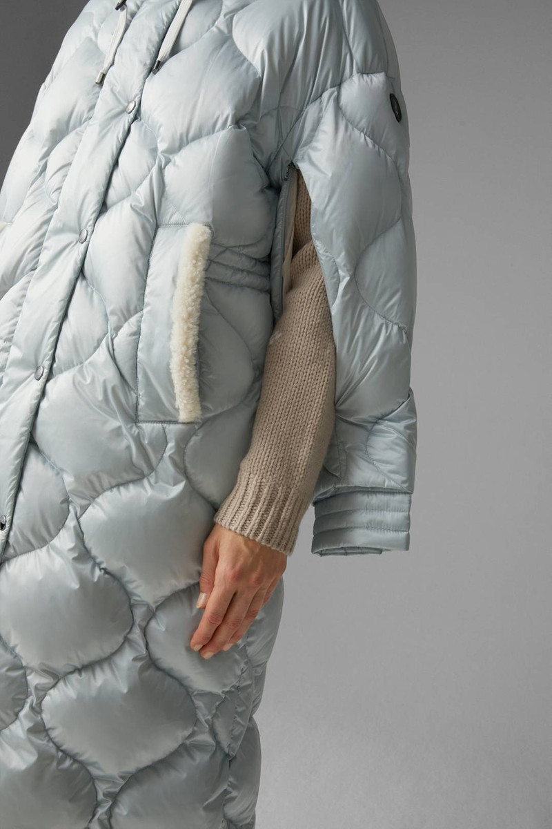 VALLY LAMBSKIN DOWN COAT IN ICE BLUE 6