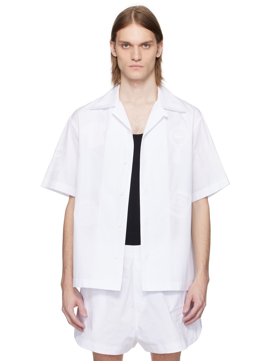 White Runway Relaxed Fit Badge Shirt - 1