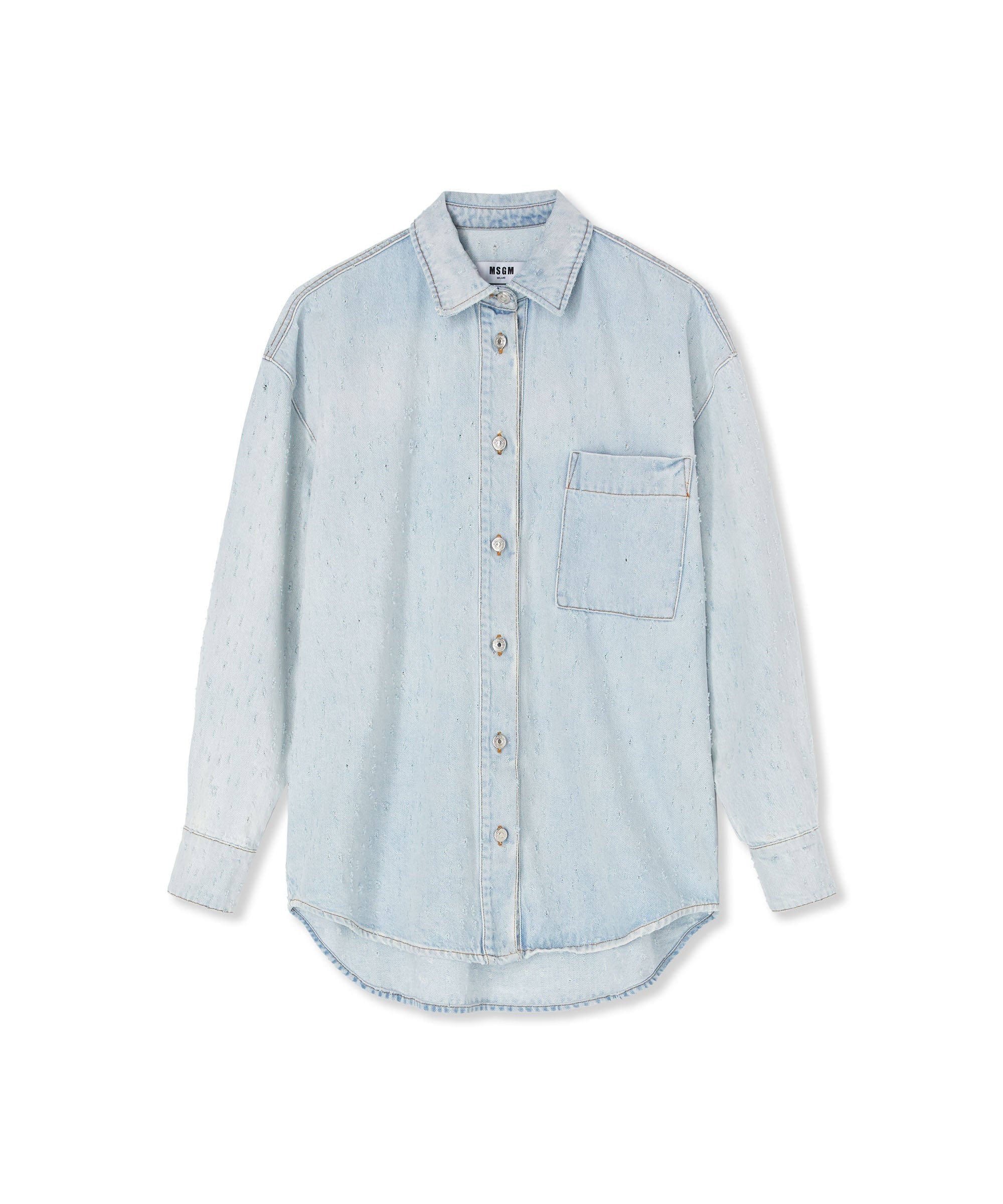 Light denim shirt with small pocket - 1