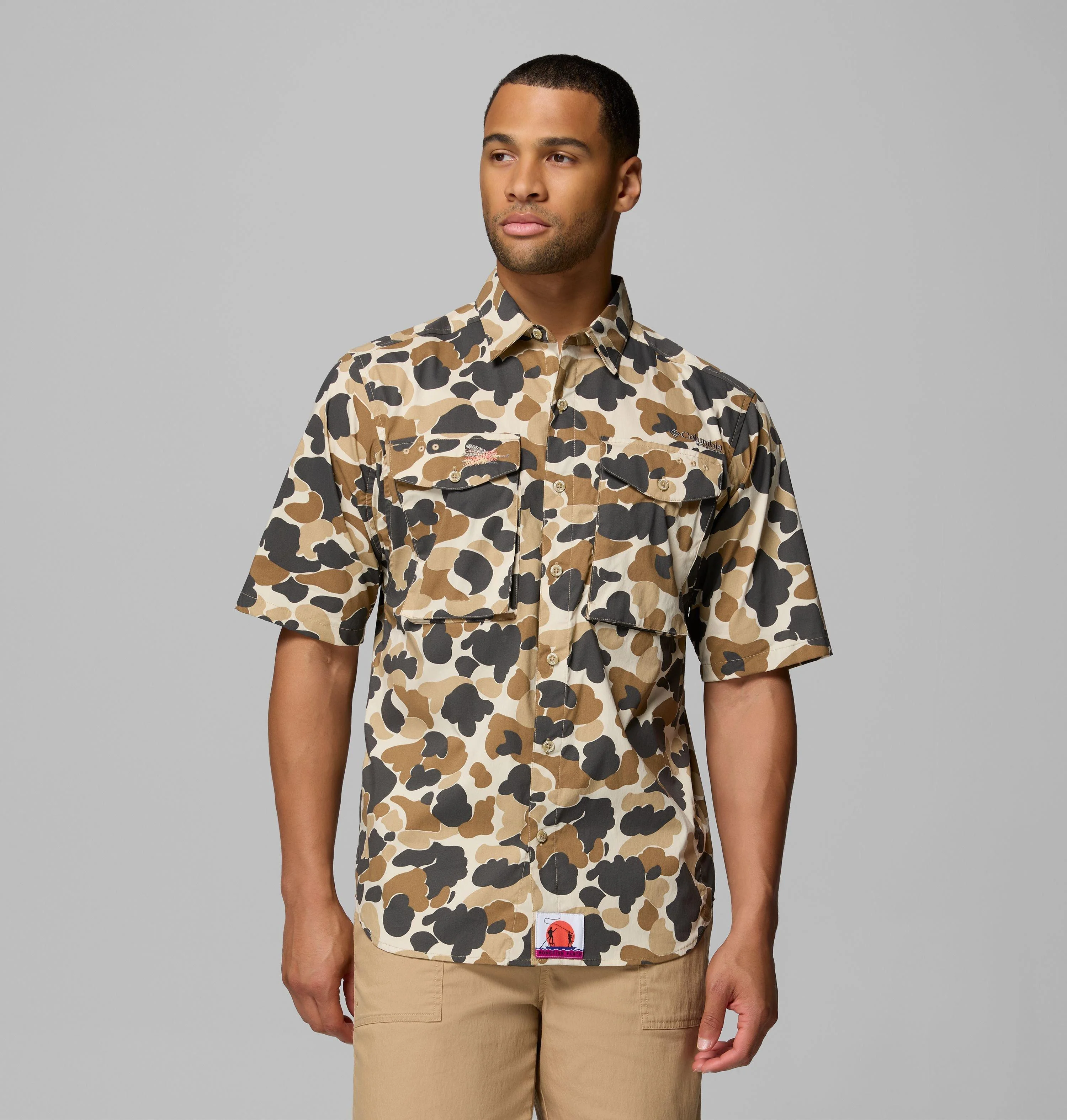 Men's PFG Bonefish Flats Printed Short Sleeve Shirt - 1