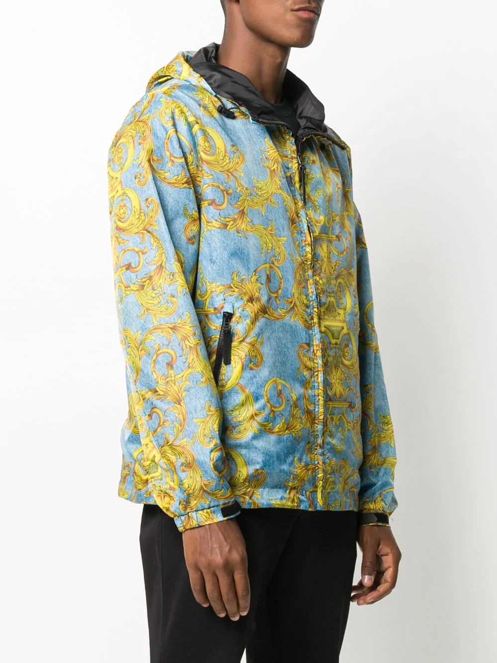 barocco print hooded jacket - 3