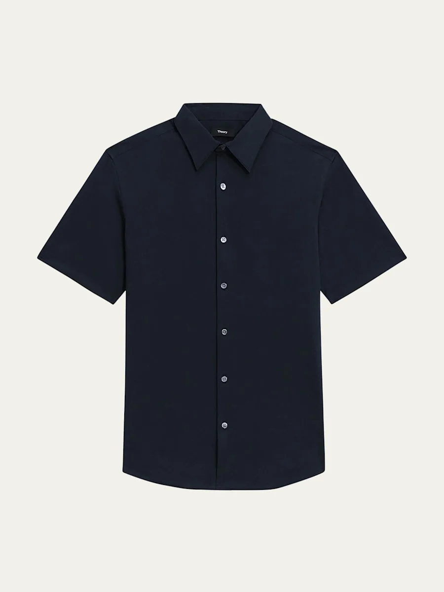 Men's Irving Short Sleeve Shirt in Structure Knit - 1