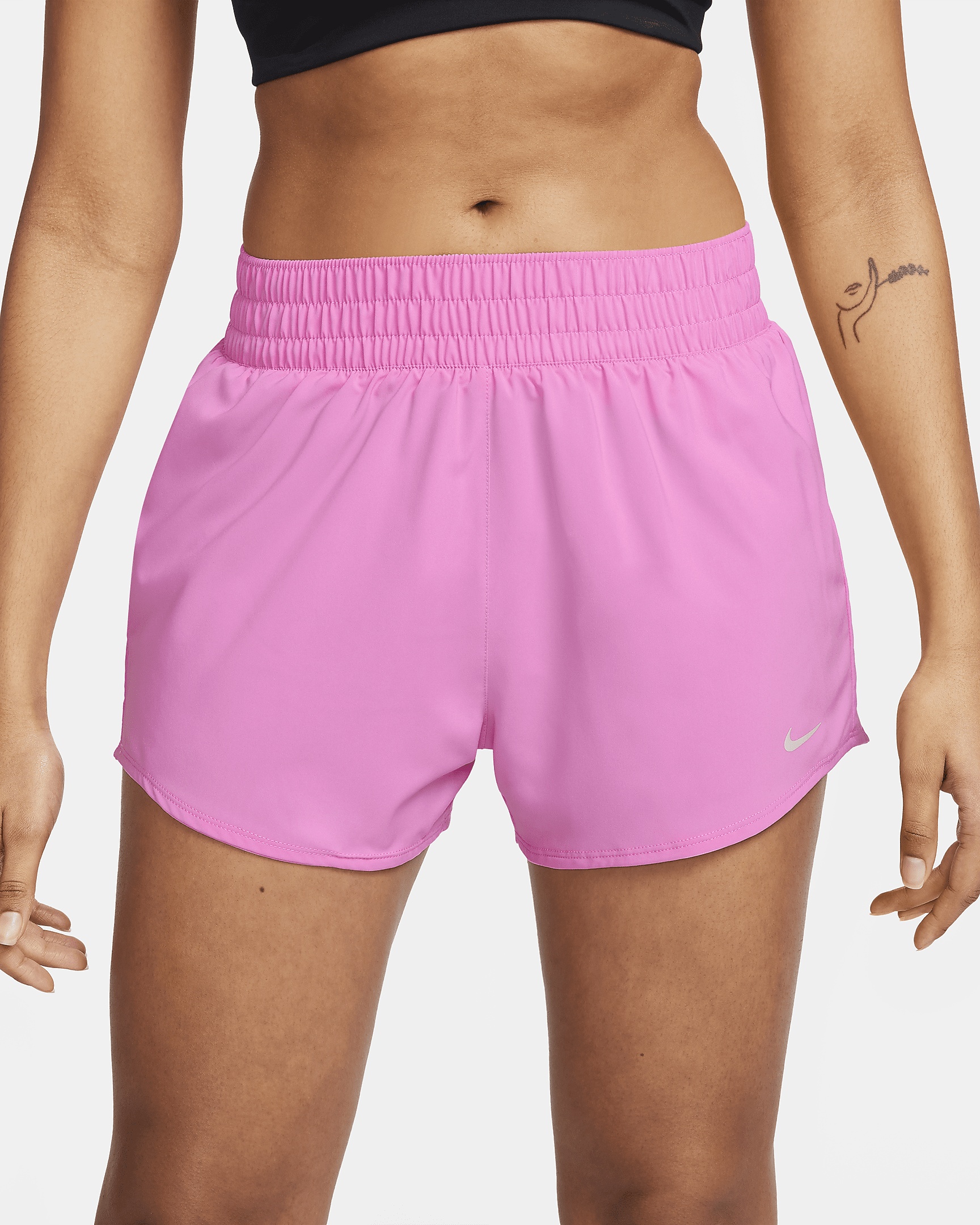 Nike One Women's Dri-FIT High-Waisted 3" Brief-Lined Shorts - 2