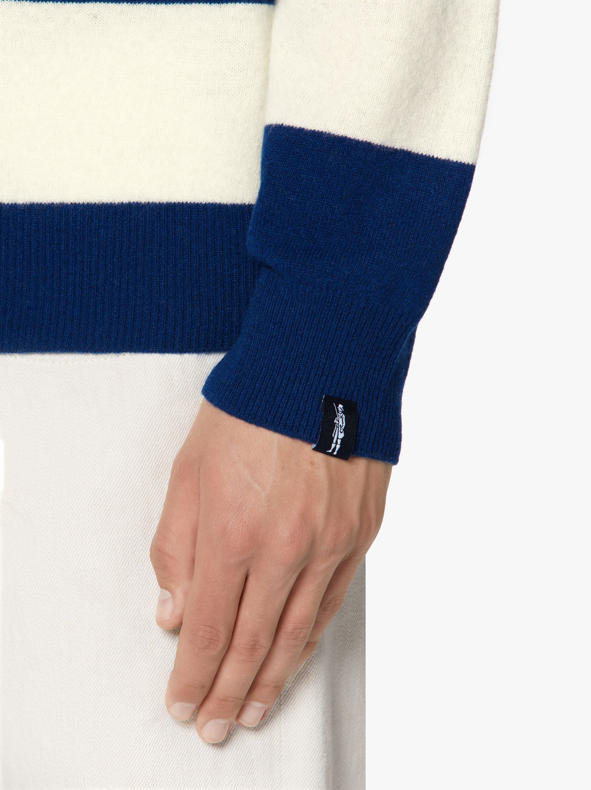 BLUE WOOL KNITTED RUGBY SHIRT | GKM-202 - 6