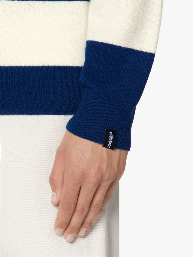 BLUE WOOL KNITTED RUGBY SHIRT | GKM-202 6