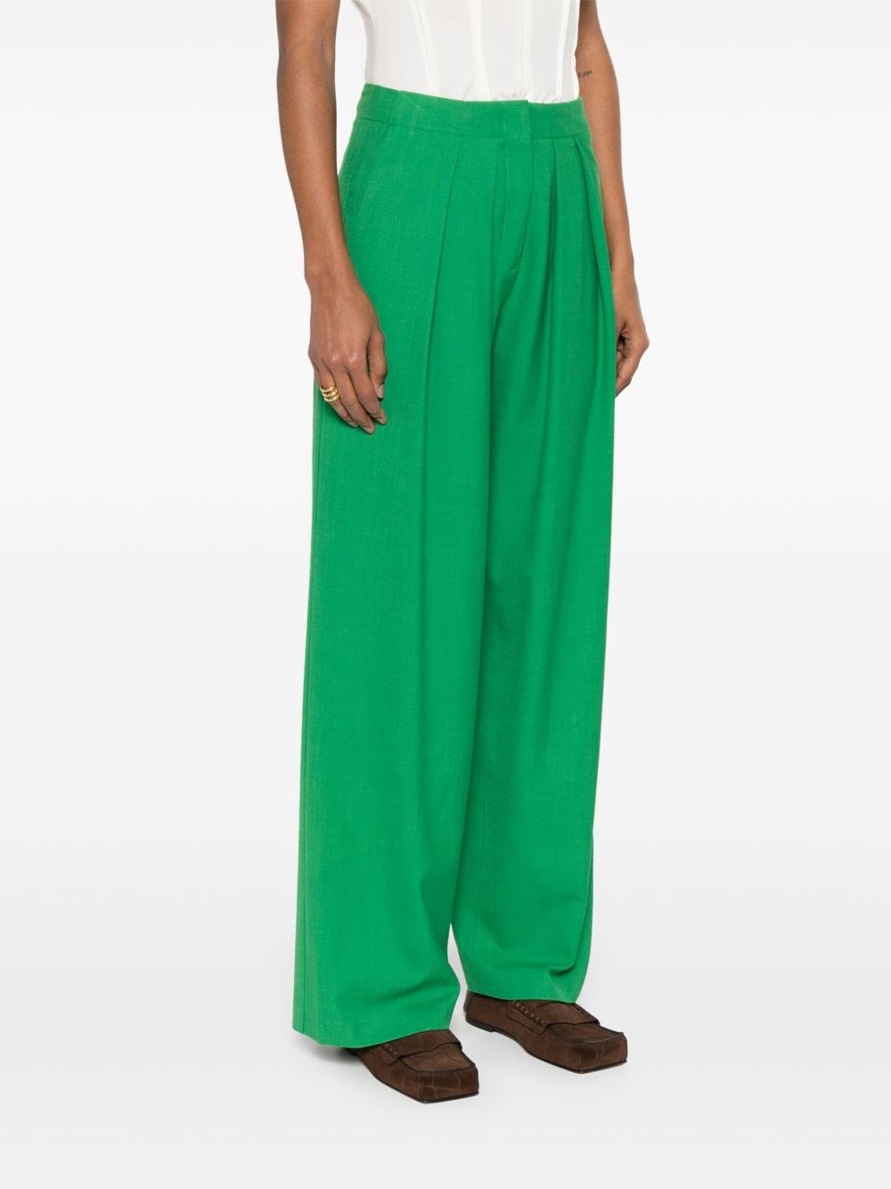 pleat-detail palazzo pants - 3
