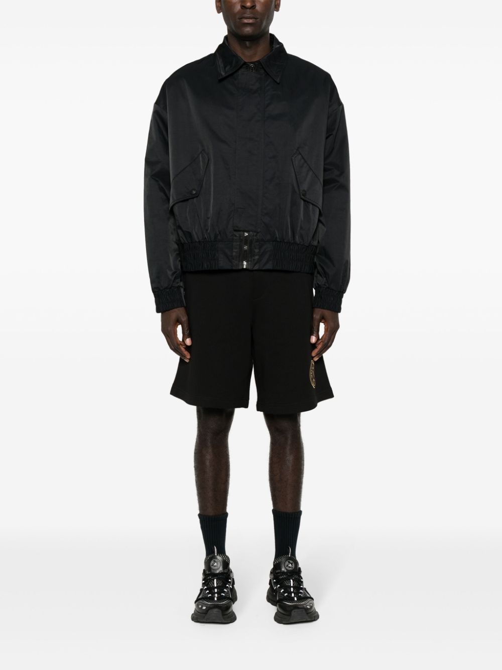 logo-patch bomber jacket - 2