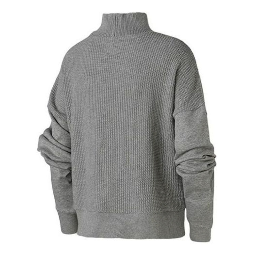 (WMNS) Converse Knit Mock Neck Sweatshirt 'Grey' 10007185-A02 - 2